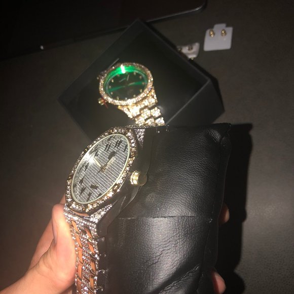 ICED OUT SILVER WATCH W/ LAB DIAMONDS - Picture 3 of 5